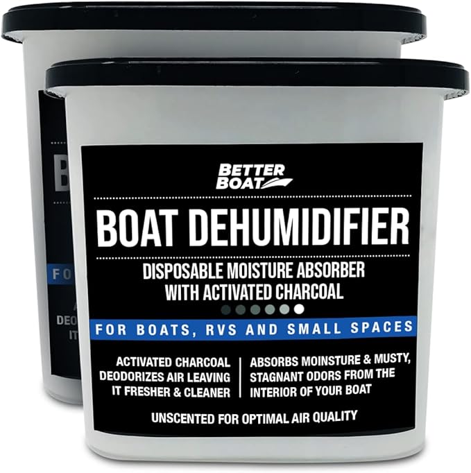 Charcoal Moisture Absorber & Odor Remover - Boat Dehumidifier 2 Pack