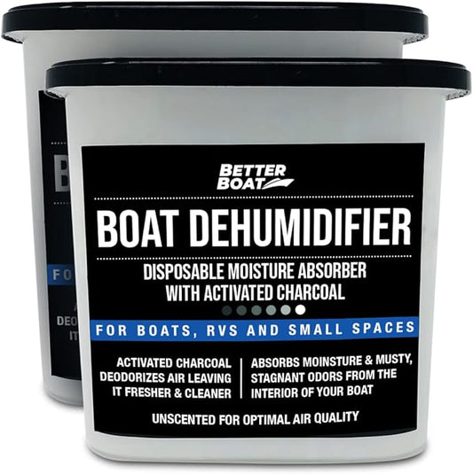 Charcoal Moisture Absorber & Odor Remover - Boat Dehumidifier 2 Pack