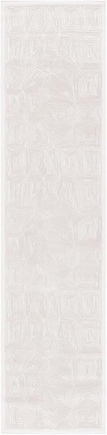 SAFAVIEH Prestige Collection Runner Rug - 2'3" x 8', Ivory & Beige, Geometric Design, Ideal for High Traffic Areas in Entryway, Kitchen & Bathroom (PTE120A-28)