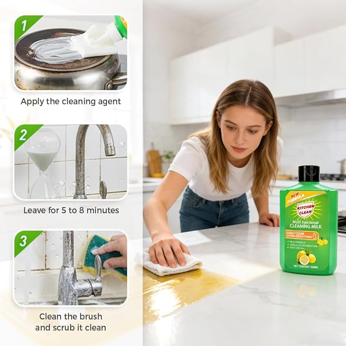 2026 Upgrade Powerful Multifunctional Cleaner, Cleaning Milk House Cleaner, Powerful Concentrated Cleansing Lotion, Multi Functional Effective Cleaning Milk for Household Kitchen and Bathroom (1pcs)