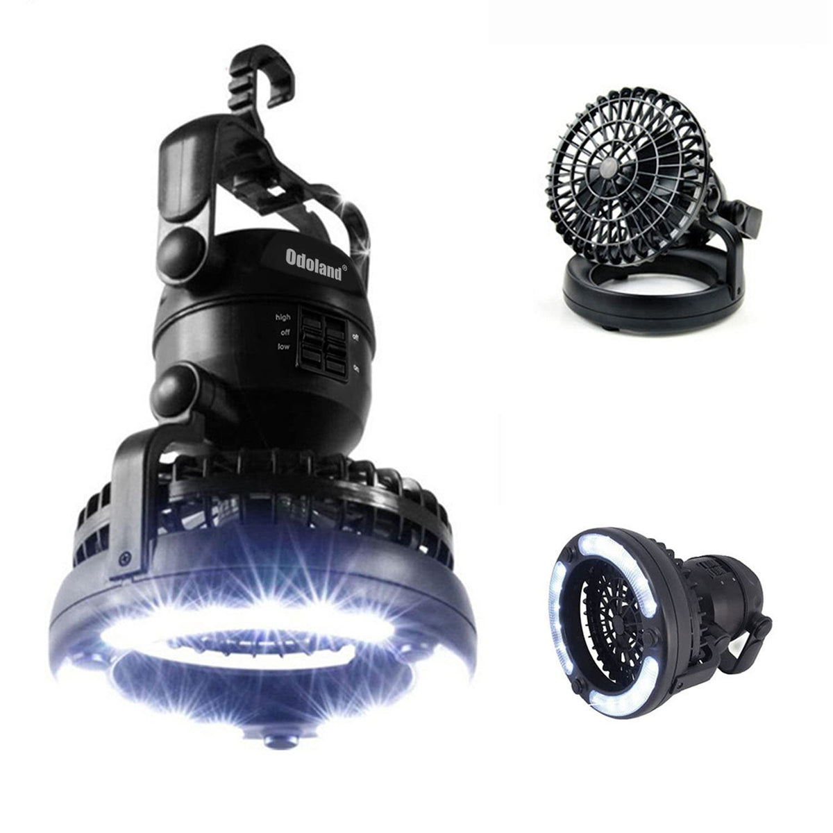 Odoland Portable LED Camping Lantern with Ceiling Fan - Image 1