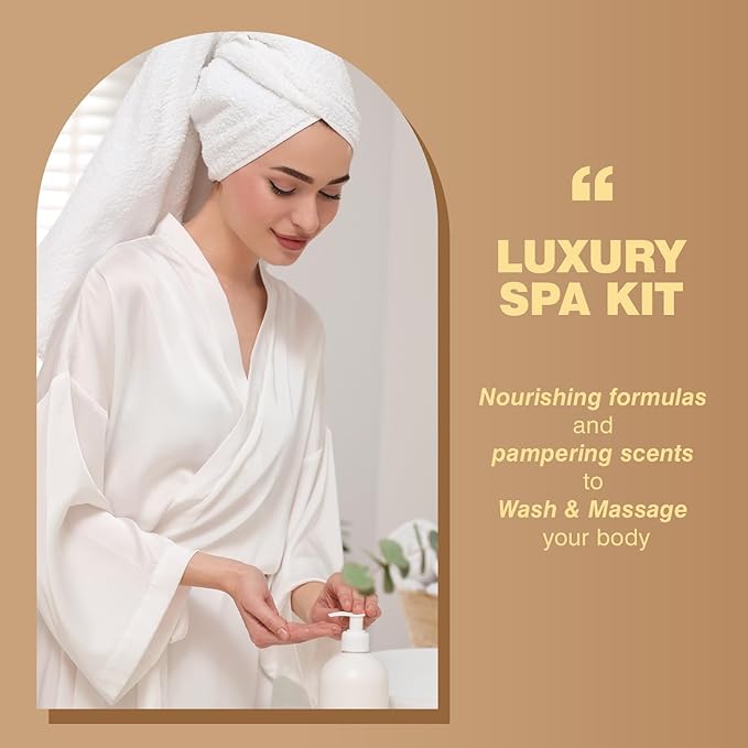 Large basket 25 pcs for Women & Men Gifts, Vanilla Honey & Almond Bath & Body Gift Basket, Face Skin Care Kit, Home Spa Gift Set, Self-Care Kit, Necklace, Birthday, Christmas, Mother Day, Anniversary