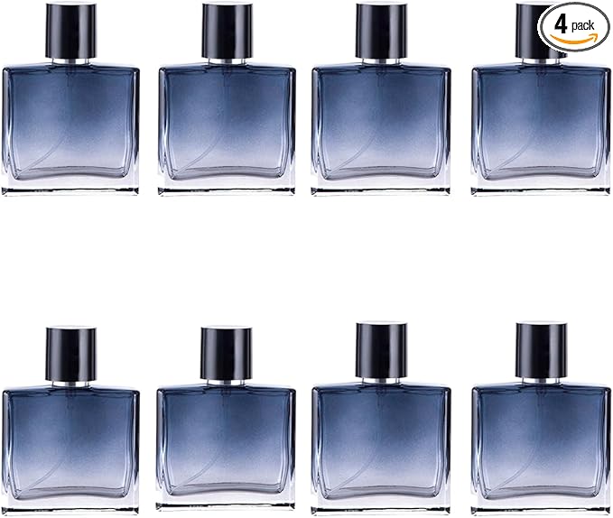 Empty Perfume Bottle Refillable 8PCS 50ml Glass Gradient Blue Travel Spray Atomizer Bottle Container Perfume Fine Mist Spray Bottle Pump Bottle Dispenser for Essential Oil Liquid (Blue)