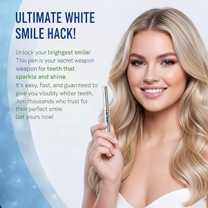 Jumu’ah Teeth Whitening Pens, Certified Non-Toxic, Enamel Safe - NO Sensitivity - Oral Care Teeth Whitener Pen, Vegan & Gentle on Teeth Professional Stain Removal (Pack of 3)