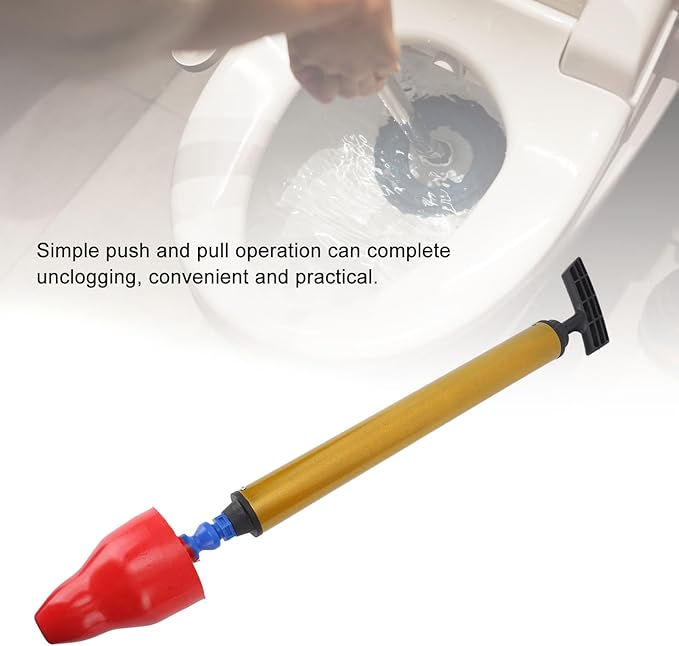 flexman Toilet Plunger, Multifunctional Heavy Duty Drain Clog Remover, High Pressure Air Drain Blaster Plunger for Clogged Pipe Floor Drain Bathroom (Red)