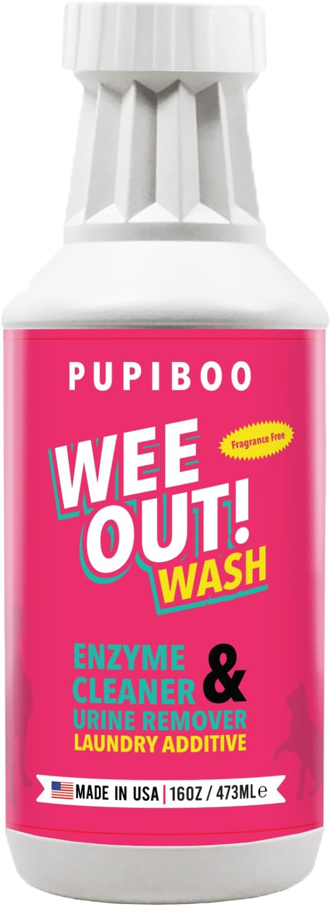 PUPIBOO Wee Out Wash Enzyme Laundry Additive for Pet Odor & Stain Removal - Pet-Safe, Non-Toxic Urine Eliminator for Washable Dog Pads, Bedding, and Blankets - Freshens & Cleans Fabrics