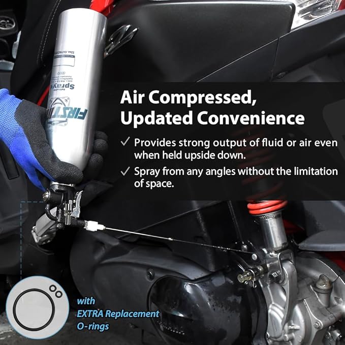 FIRSTINFO A1635 Patented Max. Pressure 110 psi 650ml Aluminum Canister Aerosol Refillable Fluid Storage Spray Can/Pneumatic Compressed Air Sprayer