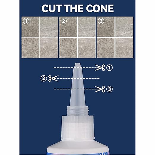 Tile Grout Repair Kit (Grey 8.8 Oz - 250 Gr), Four-Way Use, Repair, Renew, Repaint, Fill The Gaps, Fast Drying, Odorless, Waterproof And Pre-Mixed Grout Pen For Shower, Kitchen, Pool,Bathroom
