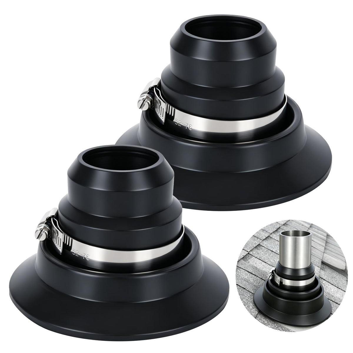 Roof Vent Pipe Repair Boot Kit for 1.5"–2" Pipe - Image 1