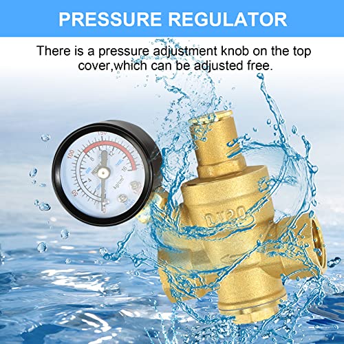 Water Pressure Regulator 3/4 inch with Gauge, Made of 100% High - Image 5