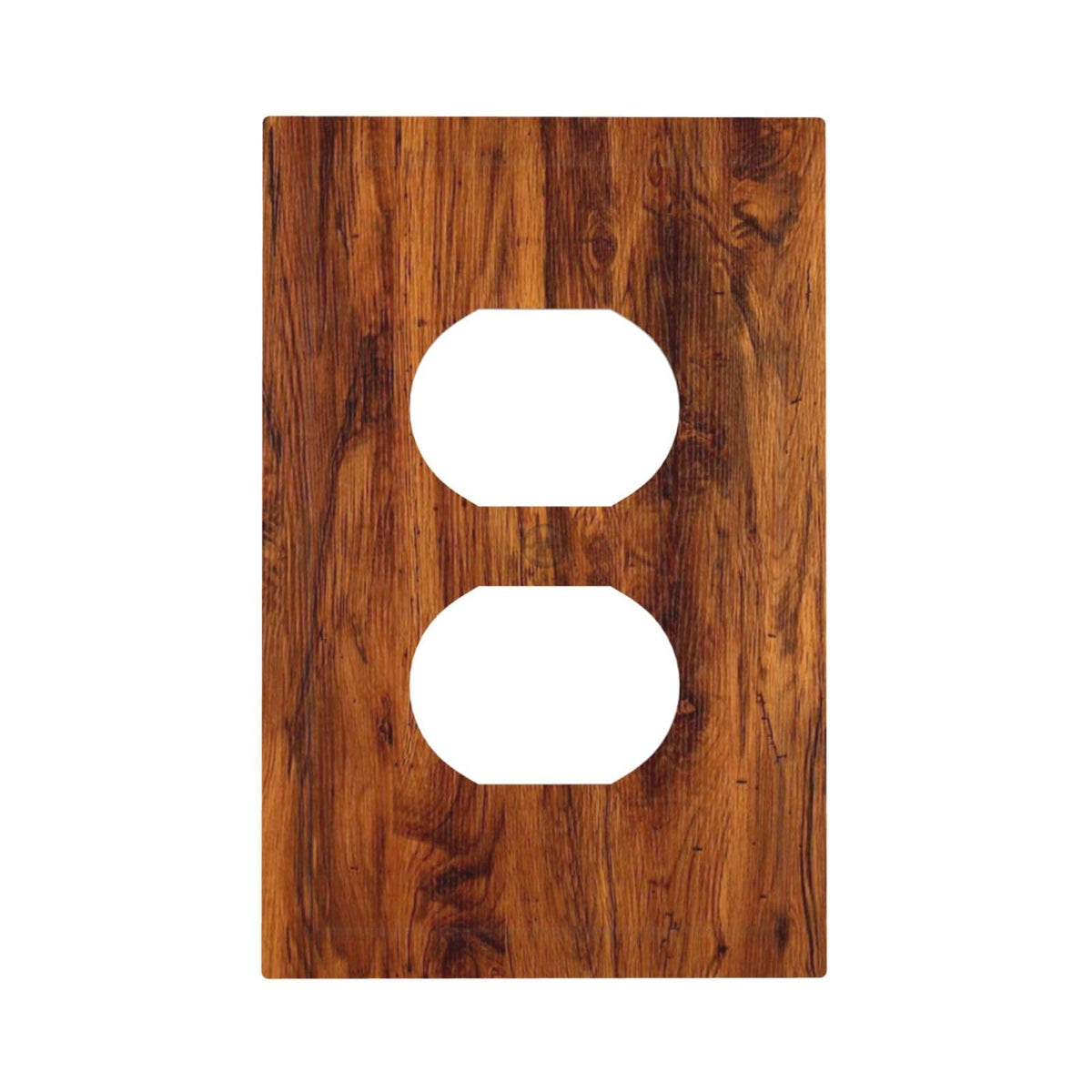 Farmhouse Brown Wood Grain Outlet Covers Decorative Light - Image 1