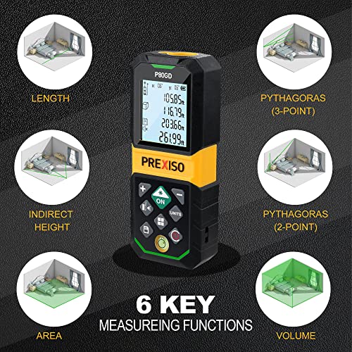 PREXISO Laser Measuring Tool Rechargeable, 265Ft Green - Image 6