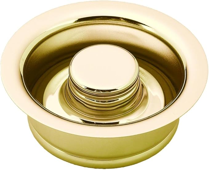 Westbrass D2155-01 Wing Nut Style Large Kitchen Basket Strainer with Waste Disposal Flange and Stopper, Polished Brass