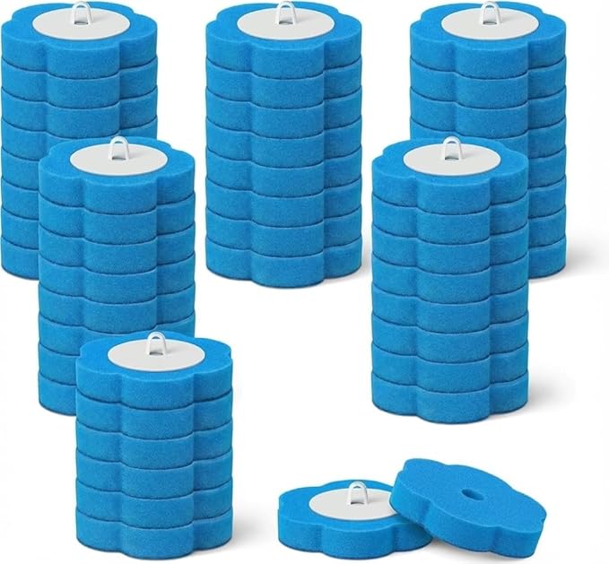 Disposable Toilet Brush for Bathroom Cleaning, Deep Cleaning Toilet Bowl Cleaner with Replaceable Heads, Hygienic Storage Design,House Warming Gifts New Home (Replacement Heads - 48pcs Blue)