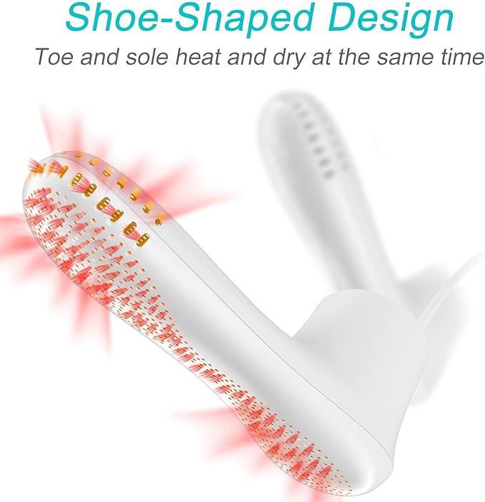 Shoe Dryer and Deodorizer with Timer - Shoes Boots Socks Gloves Dryer Warmer, Adult-Foot-Shaped | No Noise | Strong Wire | US Plug (PM20)