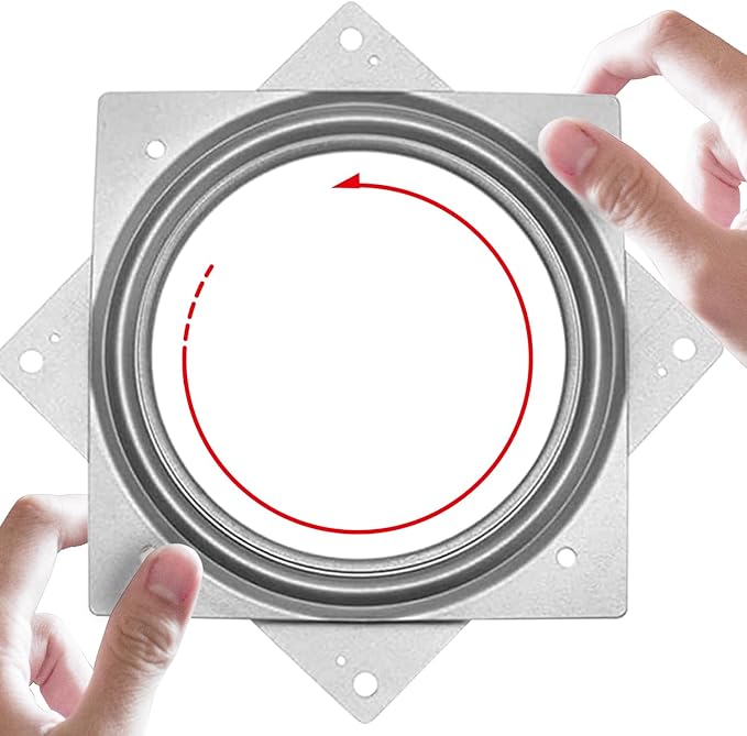 10 Pack Square Rotating Plate 500 lbs Capacity 6 Inch Lazy Susan Turntable Hardware Square Plate Bearings Swivel Plates for Serving Trays, 360° Chair, Cabinet, Craft Project