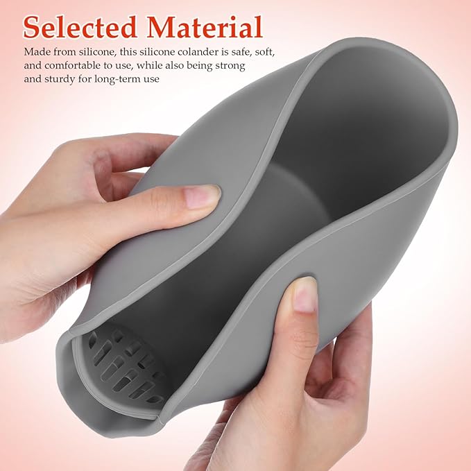 Kitchen Drainage Basket with Spout: Silicone Drain Basket for Food - Kitchen Essentials Drainage for Sink - Multifunctional Strainers and Colanders for Fruits Vegetables Pasta