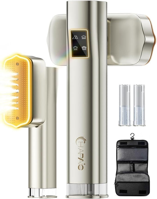 HAPAIS Steamer for Clothes,2-in-1 Clothes Steamer Handheld with 200ml Large Capacity,25 Min Continuous Use,4 Modes 1300W Travel Steamers with Storage Bag for Travel/Home