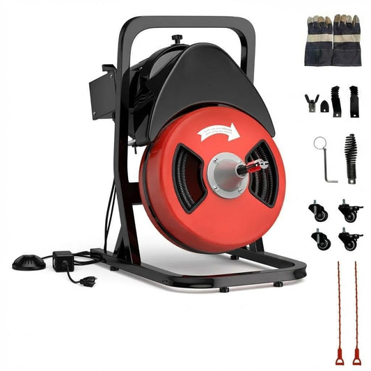 Electric Drain Cleaner Machine, 50Ft x 1/2" Drain Auger - Image 1
