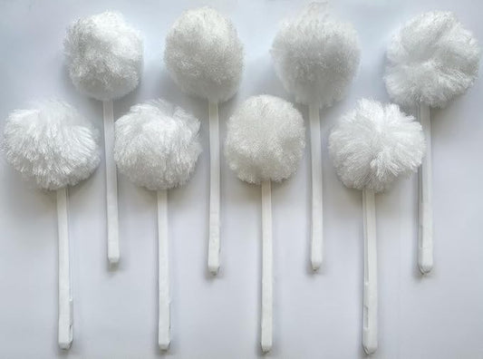 Bowl Brush Toilet Cleaning Brush Set Soft Polyester Head 15x5 inches White (8Pack)