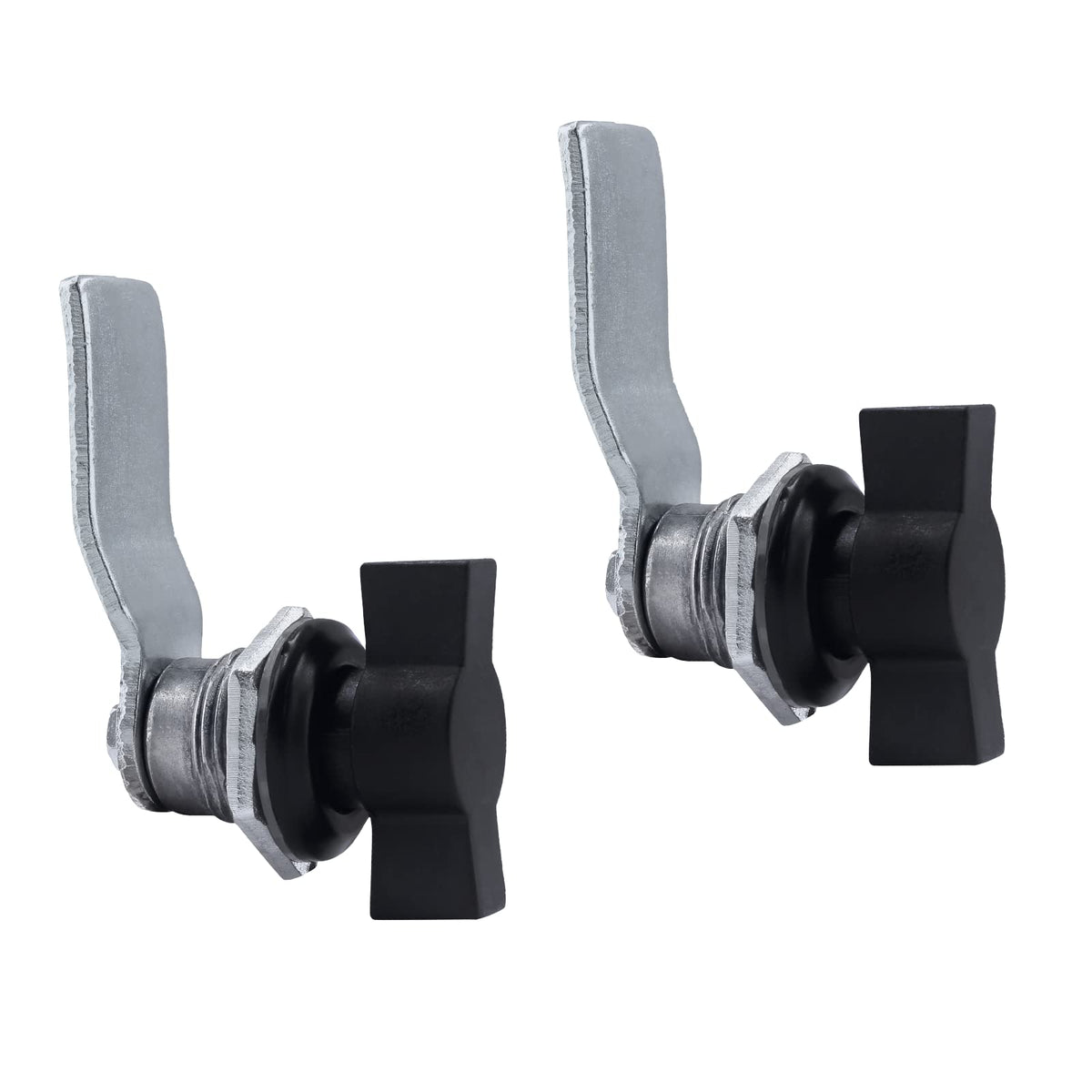 2Pcs Thumb Operated Offset Cam Locks, Black Handle - Image 1