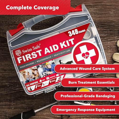 Swiss Safe 2-in-1 348 Pcs Large First Aid Kit for Camping - Image 7