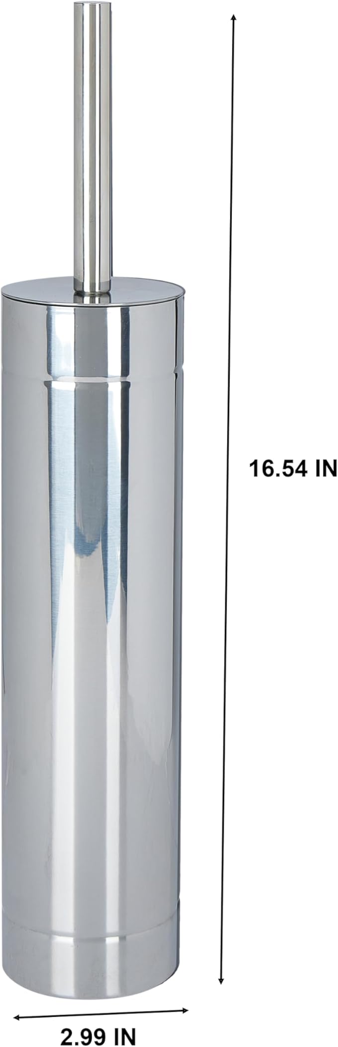 Bath Bliss Toilet Brush with Weighted Base | Slender Design | 360 Degree Brush | Bathroom Cleaning | Stainless Steel