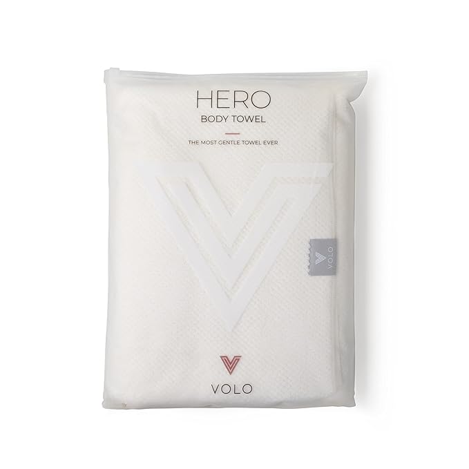 VOLO Hero Salt White Body Towel | Luxury Bath Towel | Ultra Soft, Super Absorbent, Quick Drying Nanoweave Fabric | Spa Towels for Bathroom | Extra Large Post Shower Wrap | Gentle on Skin | Microfiber