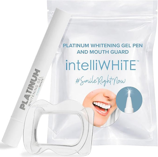 intelliWHITE Platinum Teeth Whitening Pen Kit with Mouth Guard, 14% Hydrogen Peroxide Whitening Treatment, Removes Stains, Safe for Veneers Crowns & Caps, Dentist Formulated, Made in USA