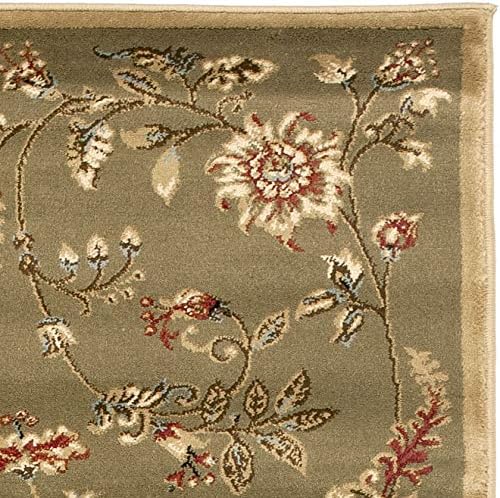 SAFAVIEH Lyndhurst Collection Runner Rug - 2'3" x 8', Green & Multi, Traditional Floral Design, Non-Shedding & Easy Care, Ideal for High Traffic Areas in Living Room, Bedroom (LNH552-5291)