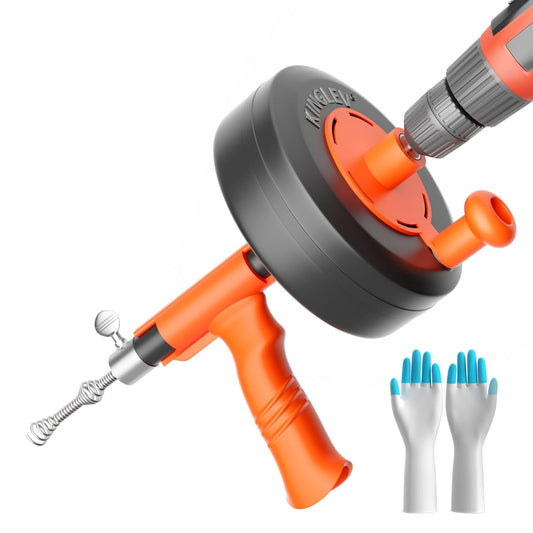 Drain Snake, 25ft Flexible Steel Drain Auger With Drill Adapter - Image 1