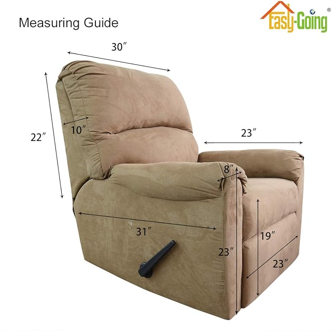 Easy-Going Recliner Chair Slipcover Reversible Sofa Cover Water Resistant Couch Cover Furniture Protector with Elastic Straps for Pets Dog (Recliner 22 inch, Brown/Beige)