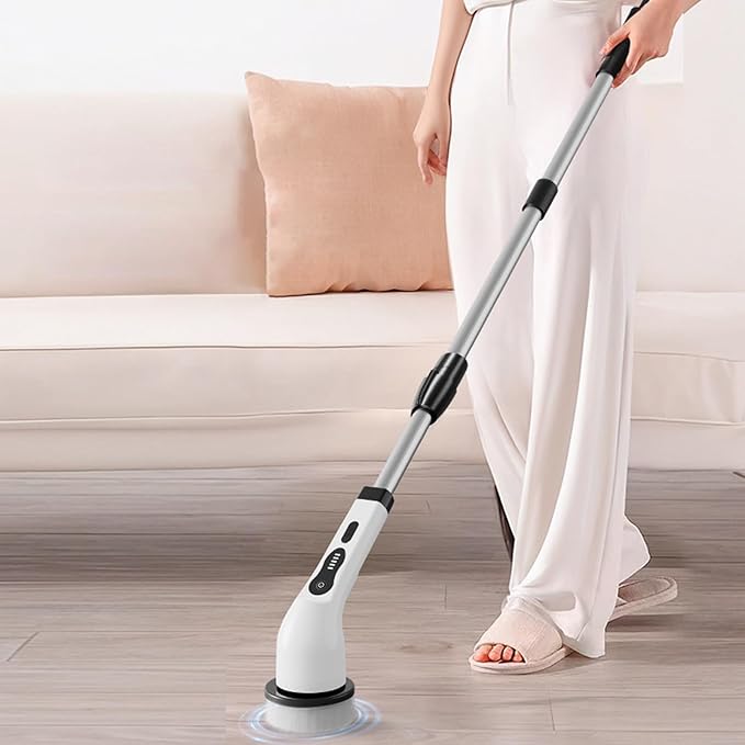 Electric Brush for Cleaning - Adjustable Handle Gadgets,Rechargeable Cordless Shower Scrubber | Car Kitchen Home Shower Floor Tile Tub Grout Wall Toilet