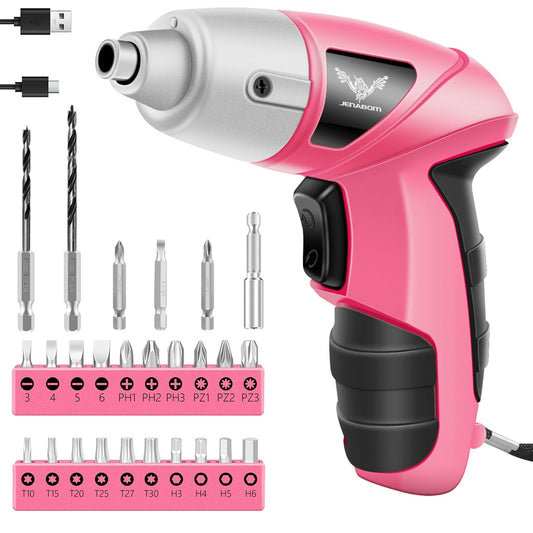 3.6V Electric Cordless Screwdriver, Mini Drill Set, Pink - Image 1