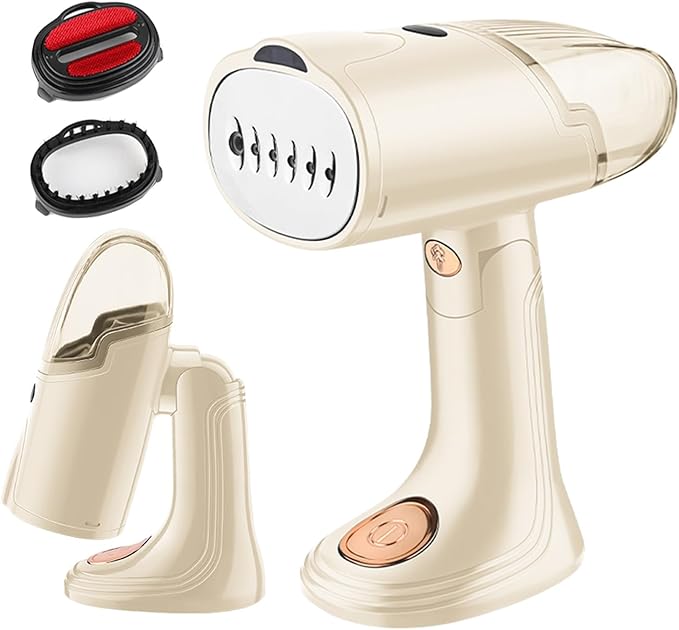 Handheld Steamer for Clothes, A 1500W Powerful Steamer with A 138ML Detachable Large Water Tank, Foldable Portable Steam Iron Suitable for Home, Dormitory, Office & Travel (Applicable to 110V) (White)