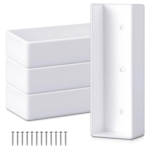 4 Pcs Vinyl Fence Brackets 2" X 6" U-Mount with Screws - Image 1