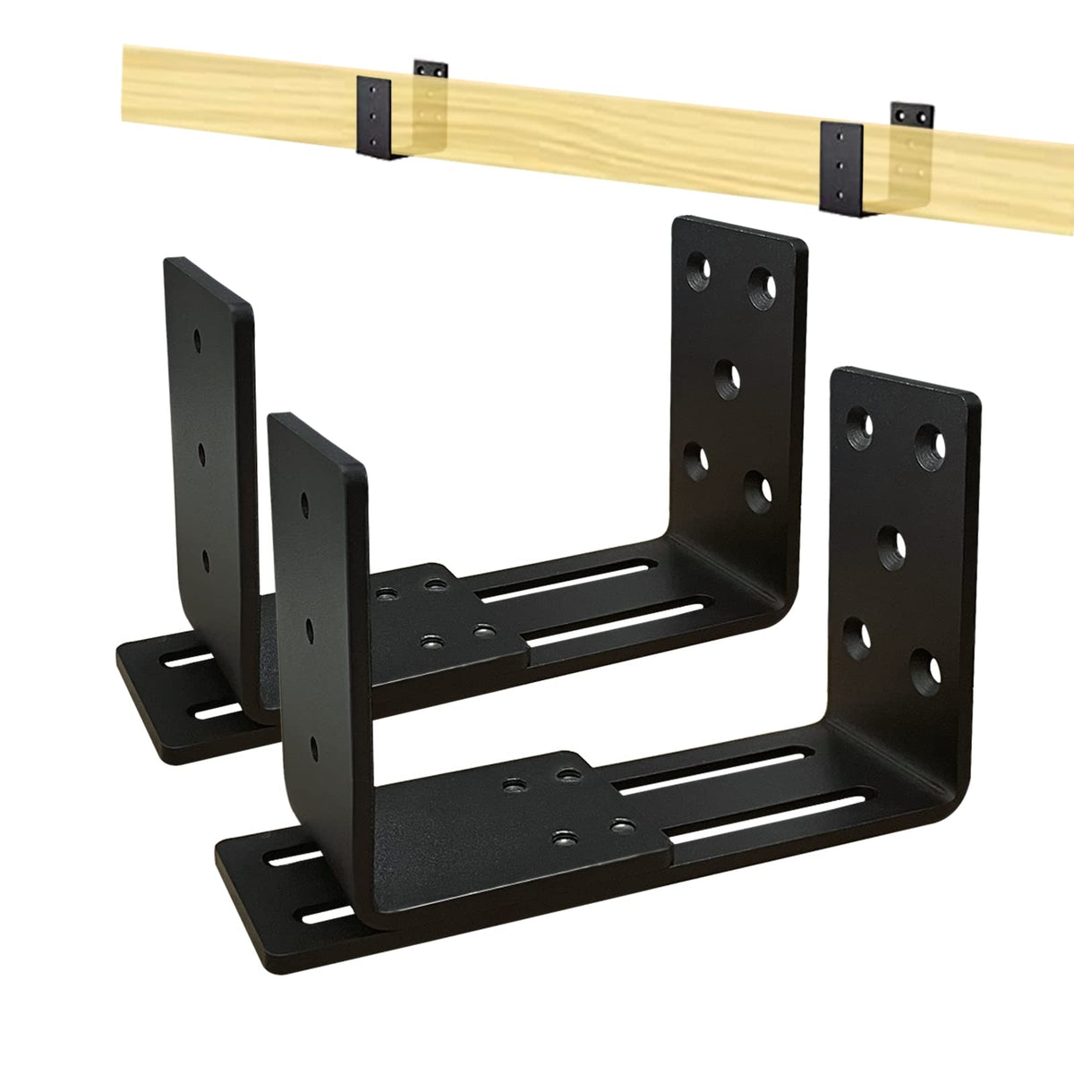 Adjustable Door Barricade Brackets, Heavy Duty Door Security - Image 1
