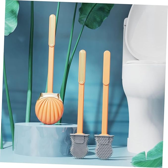 Toilet Brush Bathroom Wall-Mounted Toilet Brus Hidden Toilet Brush and Holder Flat Toilet Brush and Plunger Set Bathroom Cute Toilet Bowl Brush Reusable