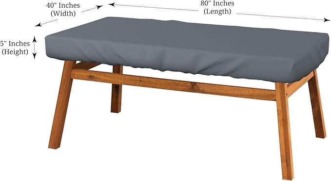 Covers & All Rectangle Table Top Cover, 12 Oz Waterproof UV & Weather Resistant Patio Table Cover, Outdoor Table Cover for Patio Furniture (80" L x 40" W x 5" H, Grey)