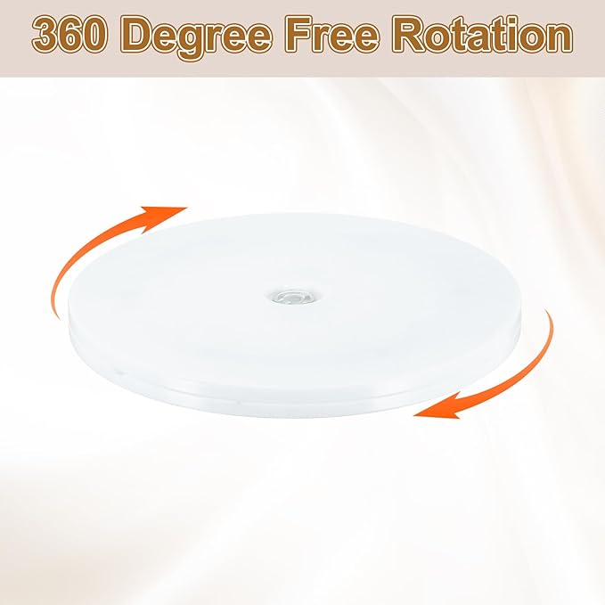uxcell 4Pack Acrylic Lazy Susan Turntable, 7" Spinner Lazy Susan Turntable Organizer, Acrylic Ball Bearing Rotating Tray for Pantry Spice Rack Decorating, White