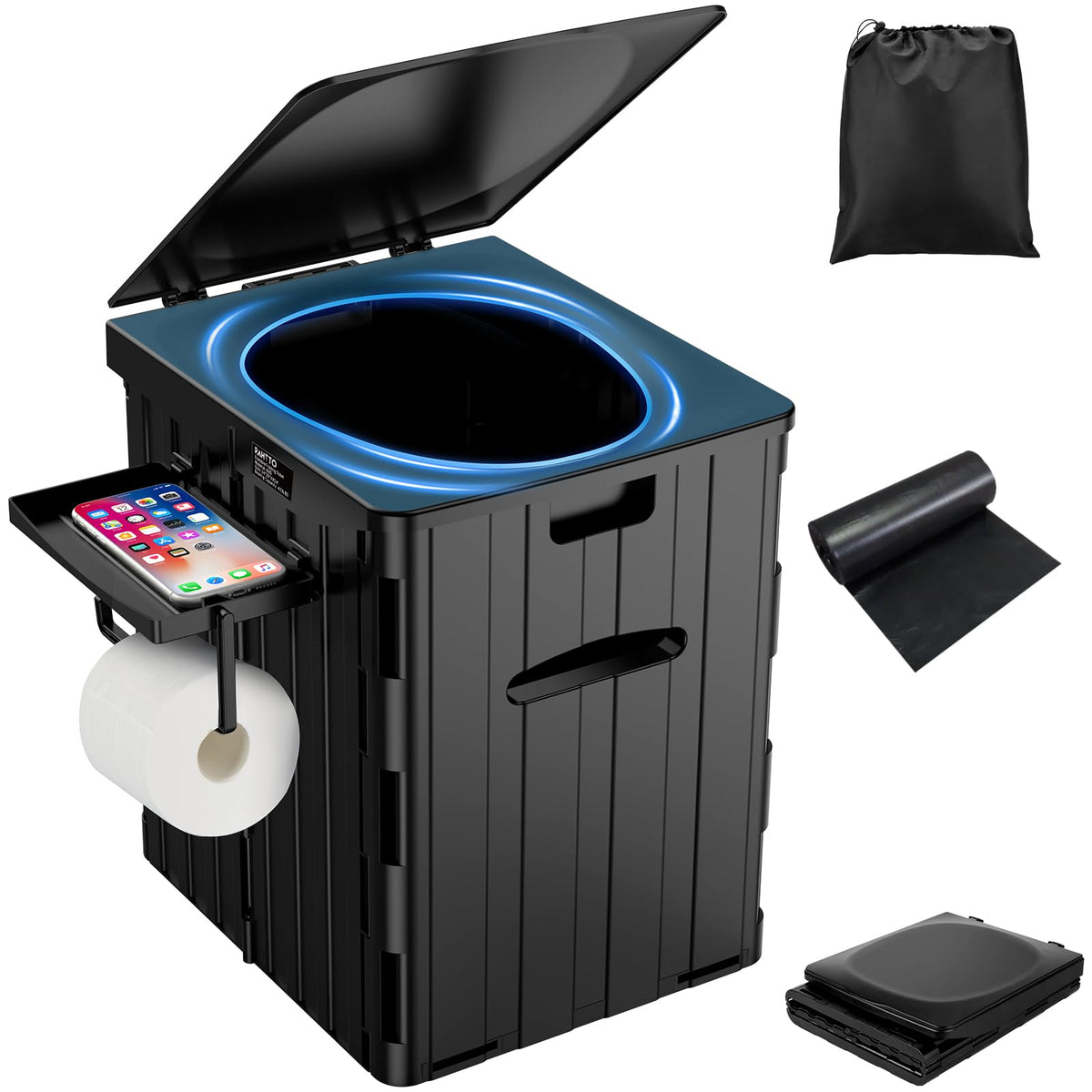 XL Portable Toilet for Adults, Extra Large 15.4"H | Travel Essentials - Image 1