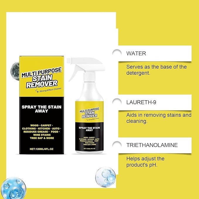 Power Spray, Multi-Purpose Stain Remover, Quick-Acting Formula for Kitchen, Floor, Toilet & Car | Removes Hard Water Stains, Rust, Yellowing & Stubborn Residues | Heavy-Duty All-Surface Cleaner
