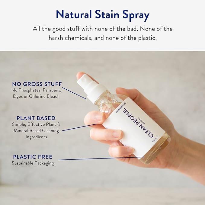 Clean People Ultra Concentrated Laundry Detergent Strips Fragrance Free & Stain Remover Spray- Plant-Based, Eco Friendly Laundry Detergent 96ct & Stain Spray 4oz (2 Pack)