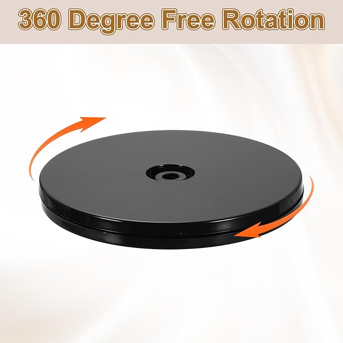 uxcell 1Pack Acrylic Lazy Susan Turntable, 5" Spinner Lazy Susan Turntable Organizer, Acrylic Ball Bearing Rotating Tray for Pantry Spice Rack Decorating, Black