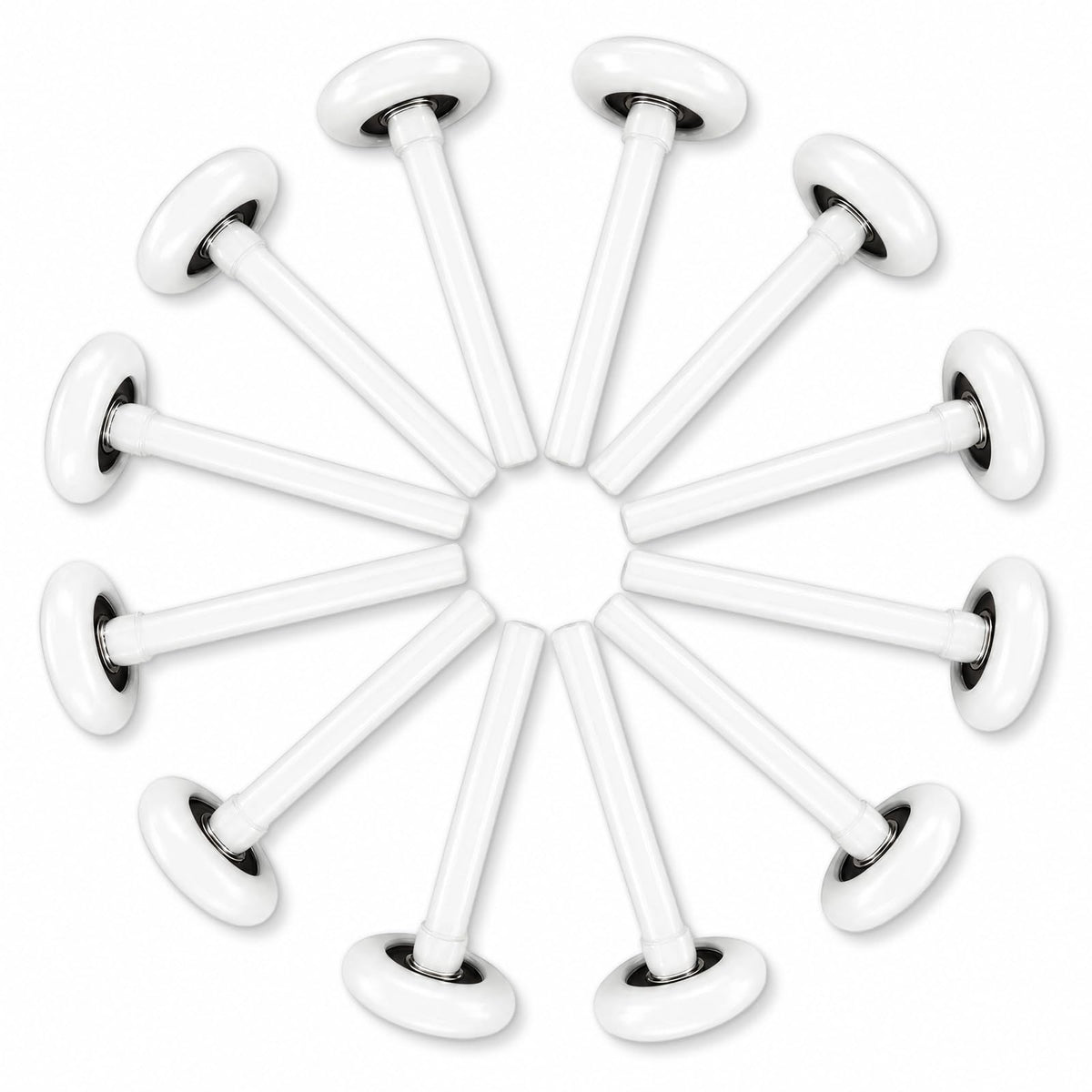 12 Pack 2" Nylon Garage Door Rollers, 4" Stem Garage Door Wheels - Image 1