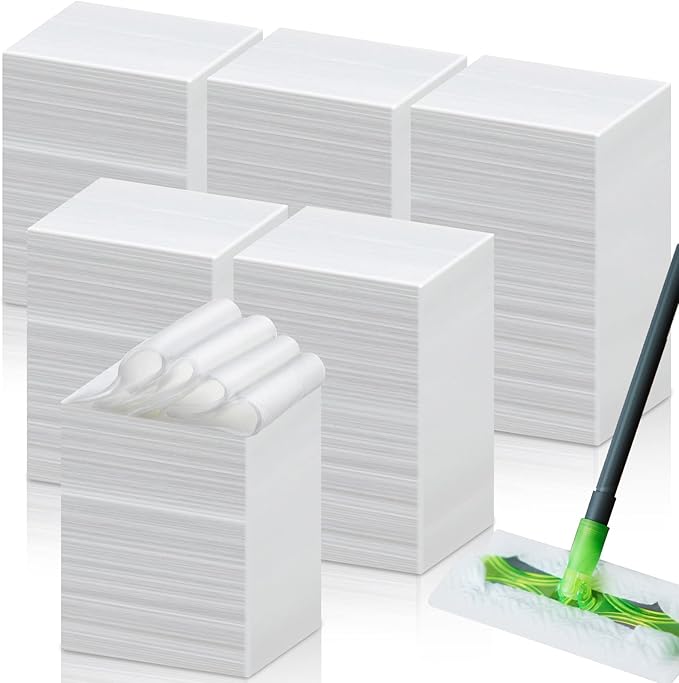 Zubebe 600 Pcs Sweeper Dry Mop Refills Disposable Mop Pad Refills, Floor Wipes Dry Sweeping Cloths Dry Duster Cloths for Floor Cleaning and Mopping