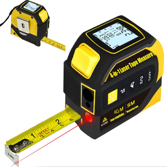 4-in-1 Laser Digital Measuring Tape & 40m/131ft Laser Distance - Image 1