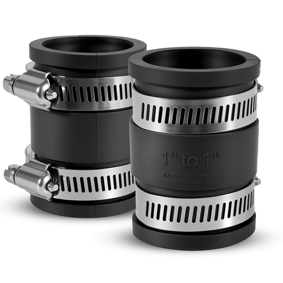 2 Pcs 1 IN Flexible PVC Pipe Coupling with Stainless Steel - Image 1