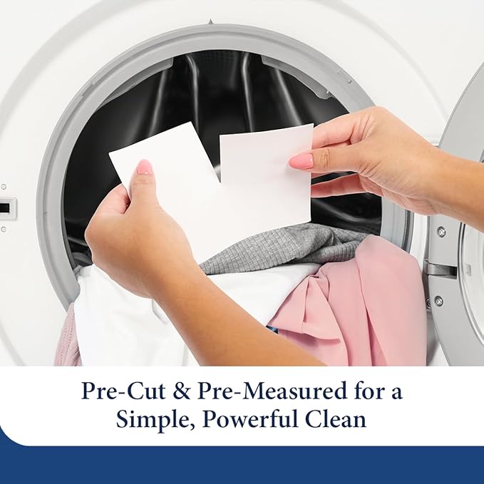 Cosy House Collection Laundry Detergent Sheets – Unscented, 30 Sheets for 60 Loads, Travel-Friendly & Liquidless Technology, Powerful Cleaning