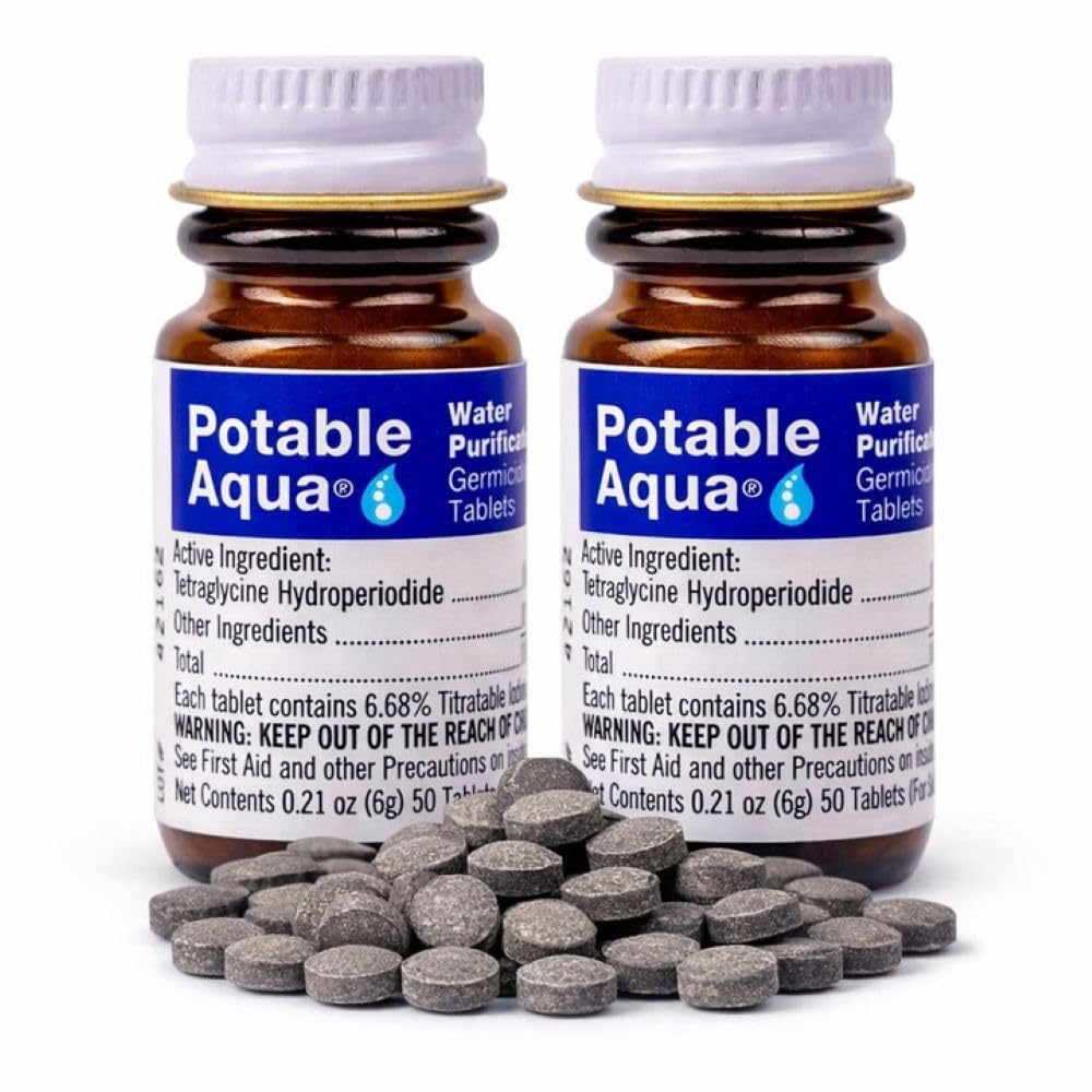 Potable Aqua Water Purification Tablets, Portable | Travel Essentials - Image 1